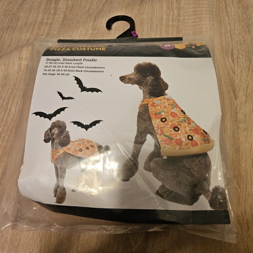 Pet Halloween Costume Cat Dog "Slice of Pizza" So Cute, M 20-50 Lb
